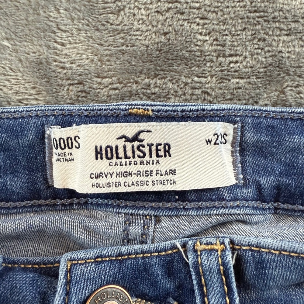 Hollister Curvy High-Rise Flare Jeans Blue Classic Stretch 000S W23S‎ - Picture 2 of 11
